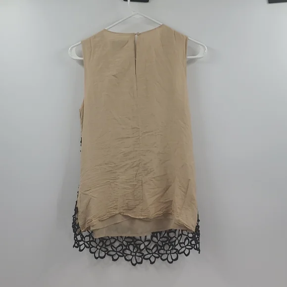 Lela rose in collaboration with target and Neiman Marcus tan tank with crochet - Picture 2 of 4